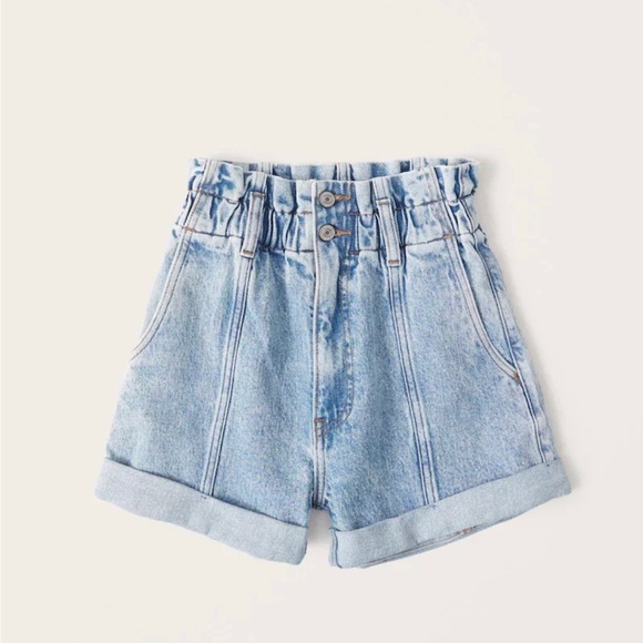 Abercrombie & Fitch Denim Paperbag Shorts - Picture 1 of 3